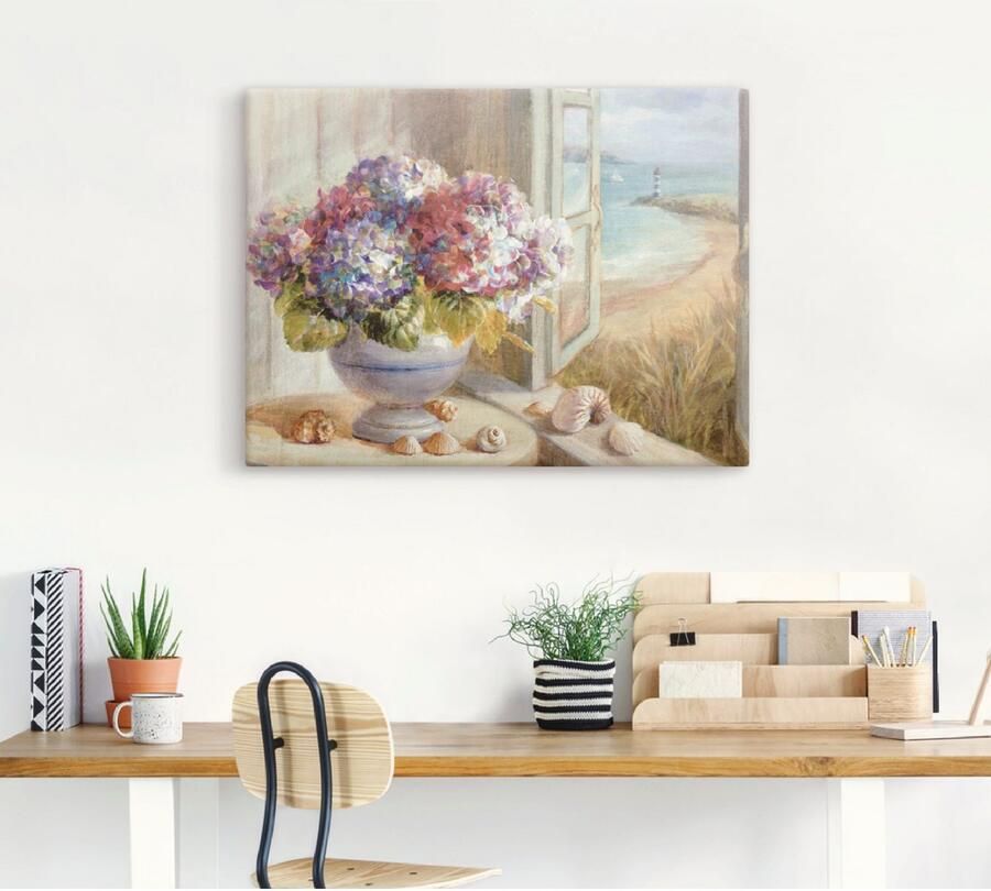 Artland Artprint op linnen Kusten hortensia gespannen op een spieraam - Foto 3