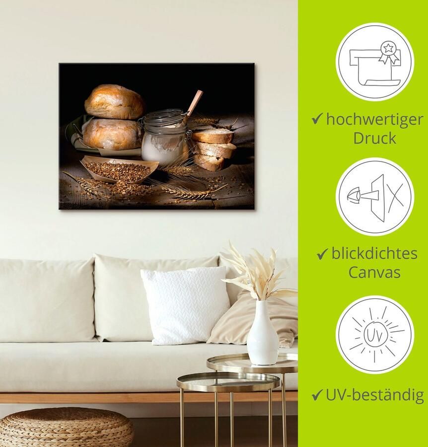 Artland Artprint op linnen Landbroden en graan stilleven - Foto 3