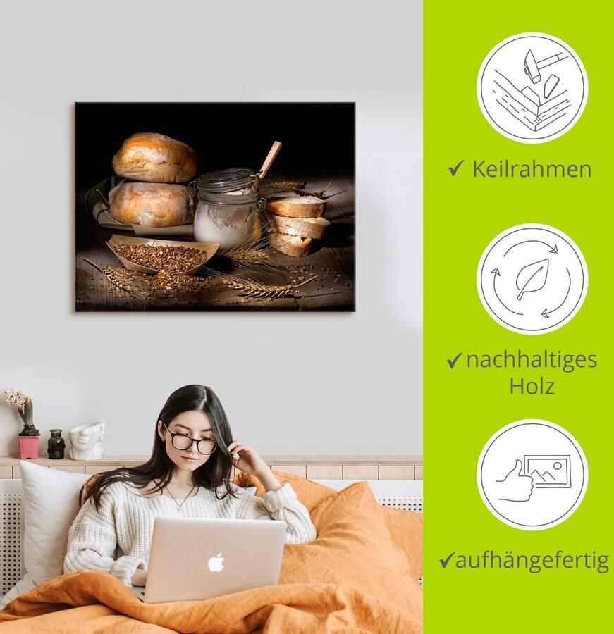 Artland Artprint op linnen Landbroden en graan stilleven - Foto 2