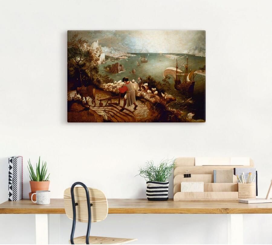 Artland Artprint op linnen Landschap met de val van Icarus - Foto 3