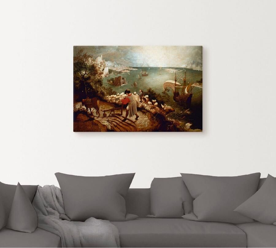 Artland Artprint op linnen Landschap met de val van Icarus - Foto 4