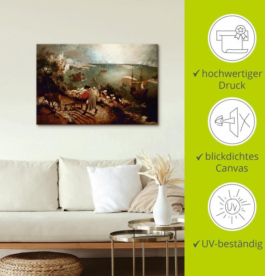 Artland Artprint op linnen Landschap met de val van Icarus - Foto 2