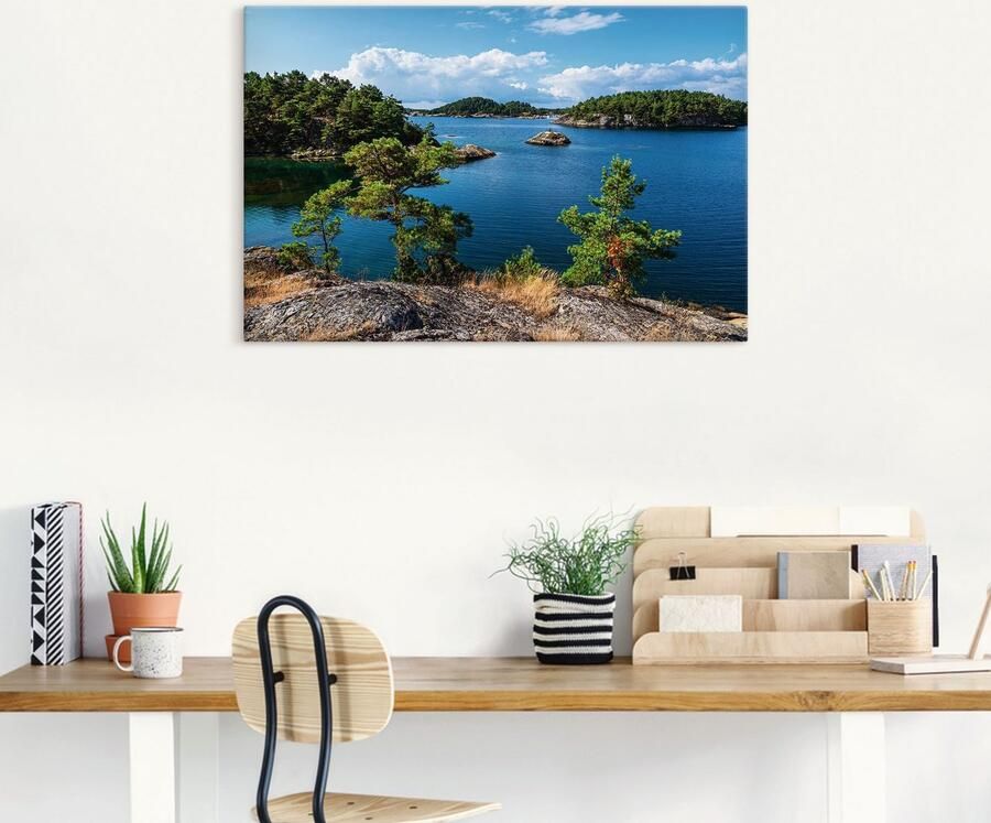 Artland Artprint op linnen Landschap schiereiland Riveneset Noorwegen - Foto 6
