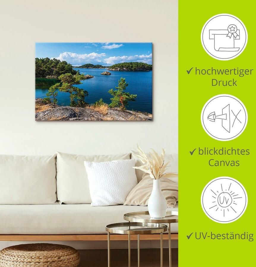 Artland Artprint op linnen Landschap schiereiland Riveneset Noorwegen - Foto 3