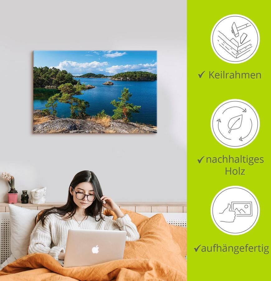 Artland Artprint op linnen Landschap schiereiland Riveneset Noorwegen - Foto 2
