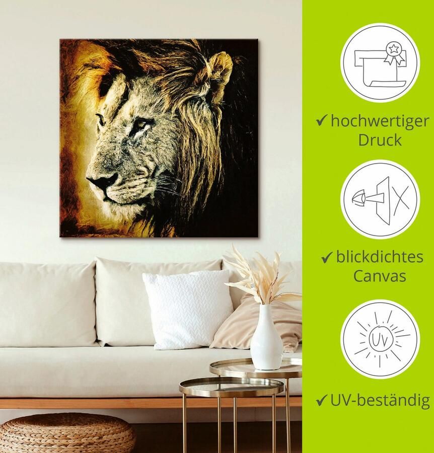 Artland Artprint op linnen Leeuw - Foto 3