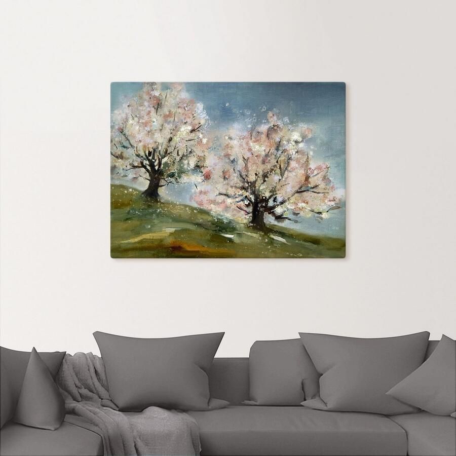 Artland Artprint op linnen Lente bloesem van fruitbomen