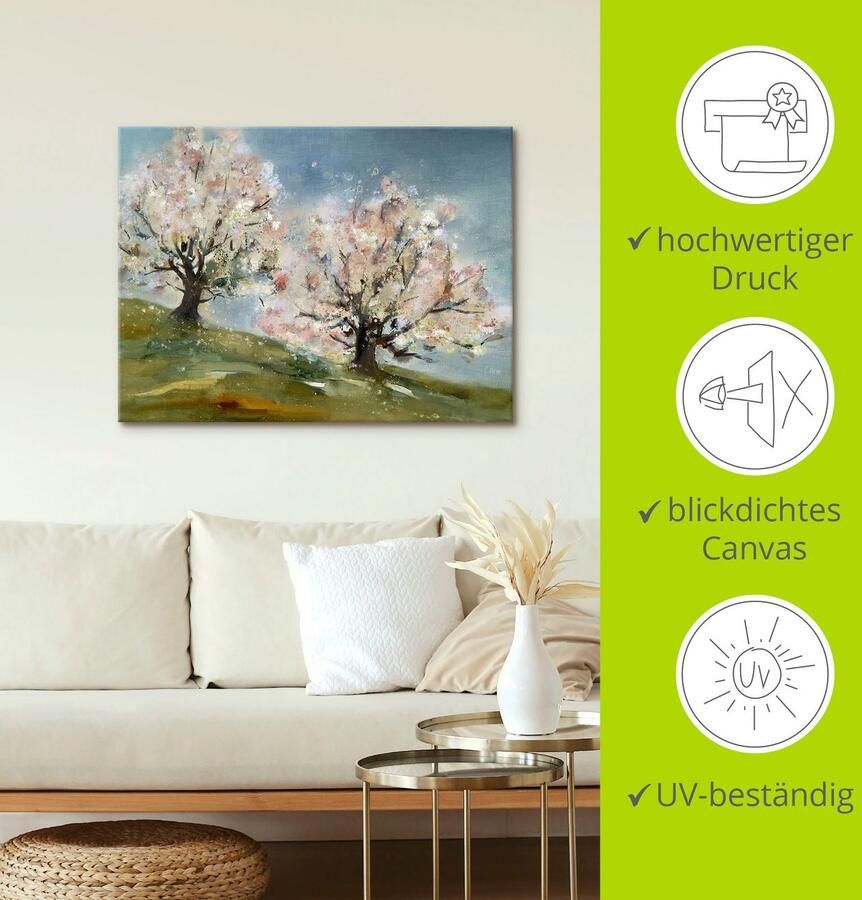 Artland Artprint op linnen Lente bloesem van fruitbomen - Foto 3