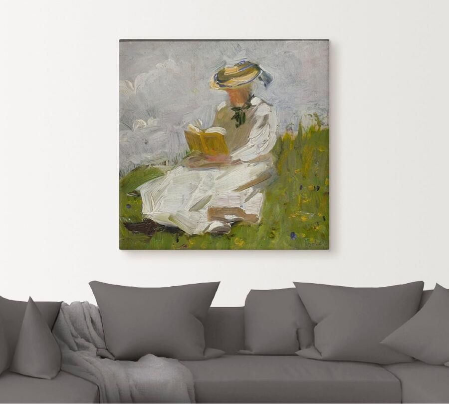 Artland Artprint op linnen Lezende mevrouw in het groen. 1906 - Foto 4