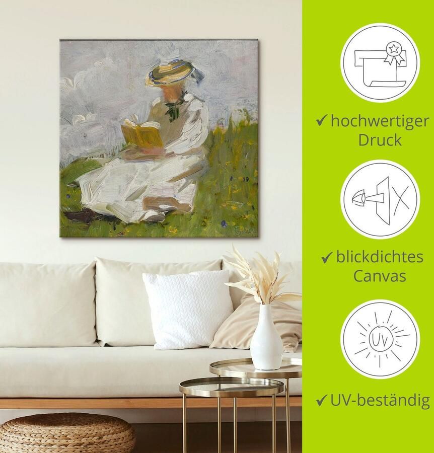 Artland Artprint op linnen Lezende mevrouw in het groen. 1906 - Foto 2