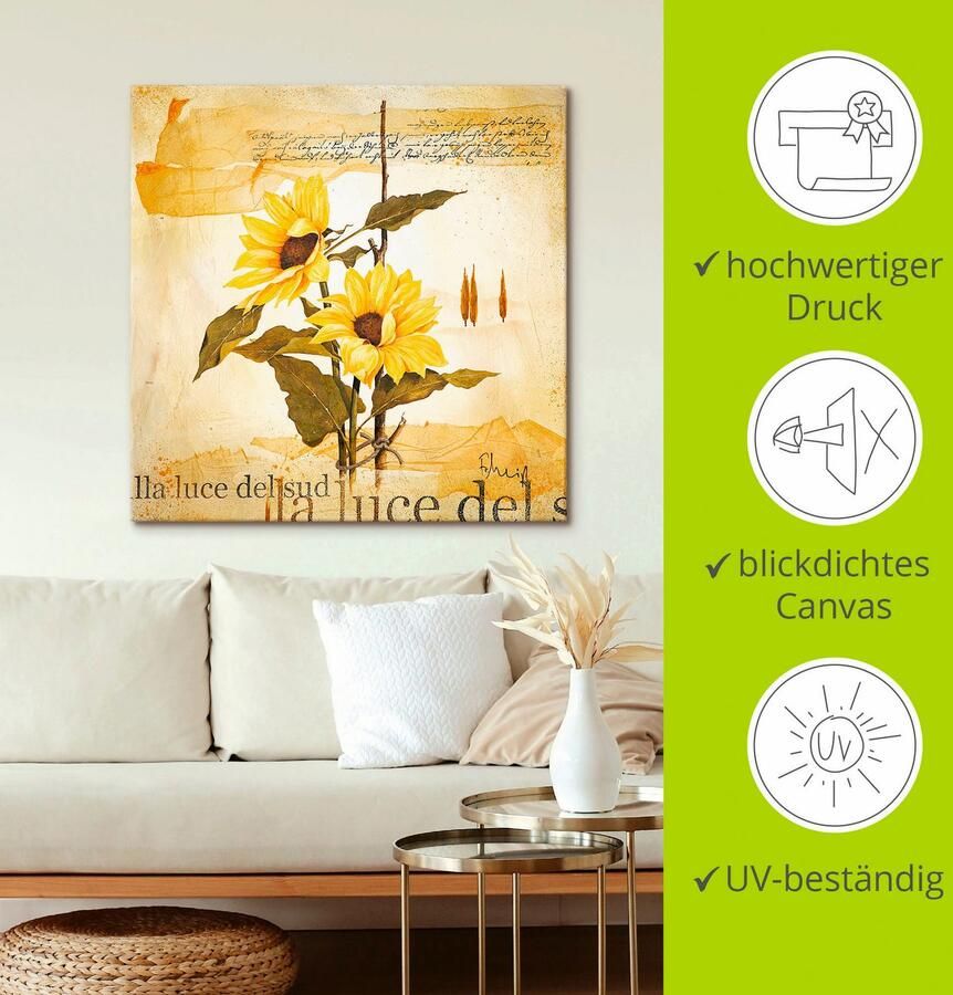 Artland Artprint op linnen Licht van het zuiden gespannen op een spieraam - Foto 2