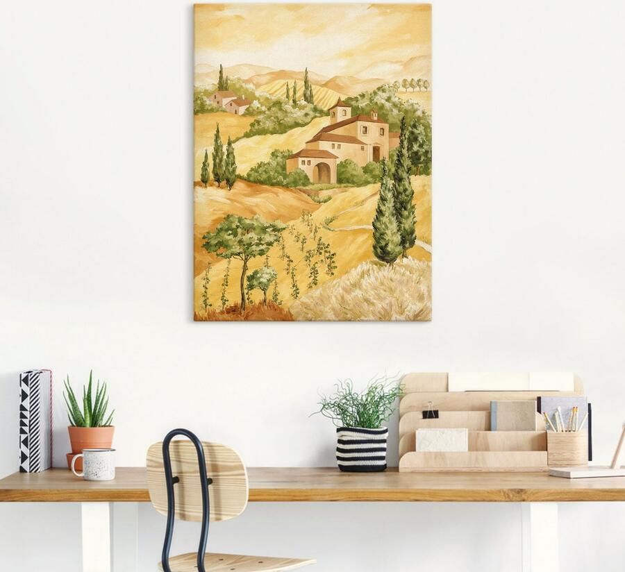 Artland Artprint op linnen Lichtbruin landschap - Foto 4
