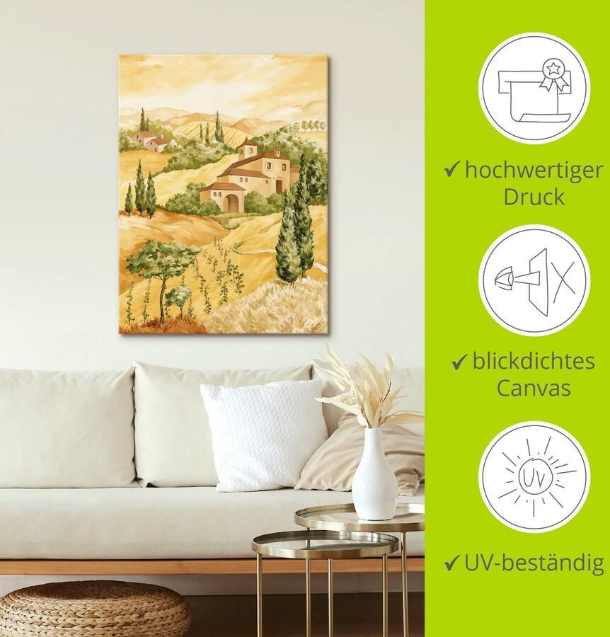 Artland Artprint op linnen Lichtbruin landschap - Foto 3
