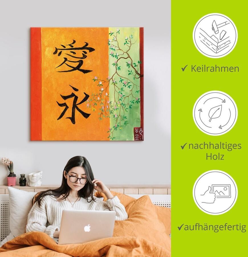 Artland Artprint op linnen Liefde eeuwigheid gespannen op een spieraam - Foto 3