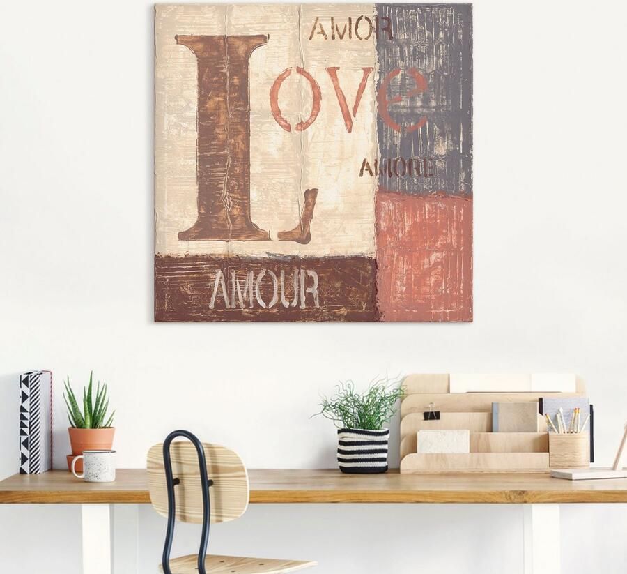 Artland Artprint op linnen Liefde gespannen op een spieraam - Foto 4