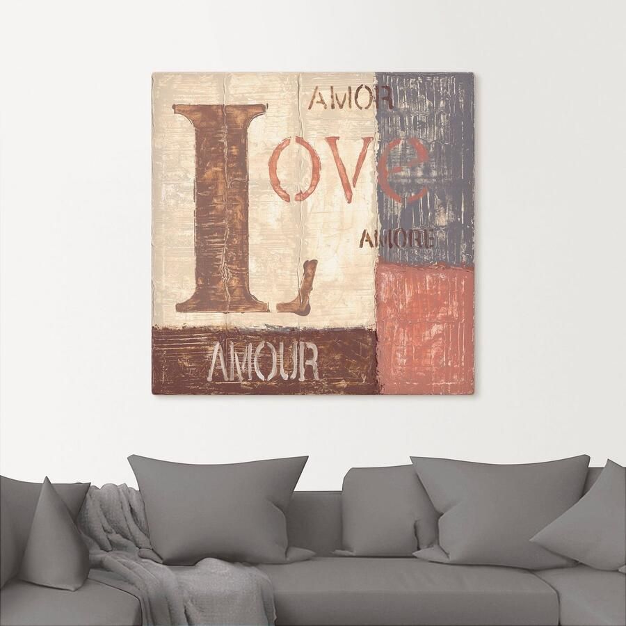 Artland Artprint op linnen Liefde gespannen op een spieraam