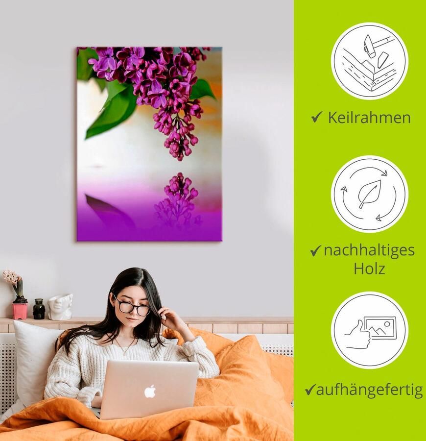 Artland Artprint op linnen Lila gespannen op een spieraam