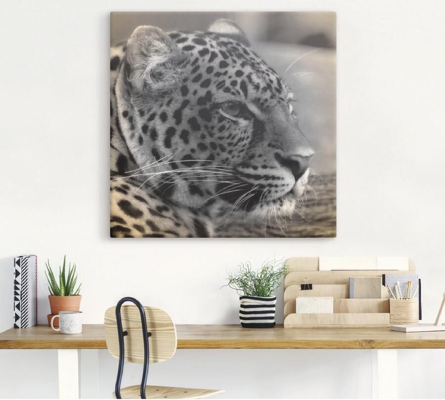 Artland Artprint op linnen Luipaard profiel - Foto 4