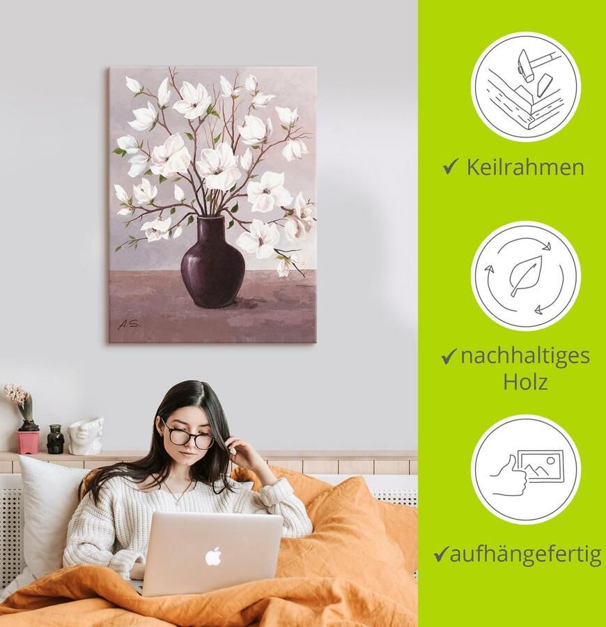 Artland Artprint op linnen Magnolia's - Foto 3