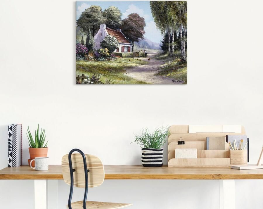 Artland Artprint op linnen Mannen die de heg knippen - Foto 6