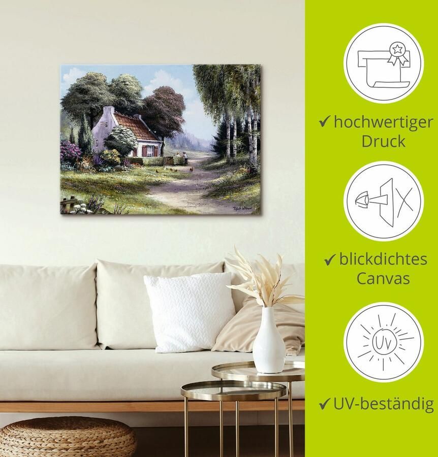 Artland Artprint op linnen Mannen die de heg knippen - Foto 3