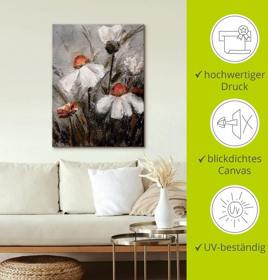 Artland Artprint op linnen Margrieten I gespannen op een spieraam - Foto 2