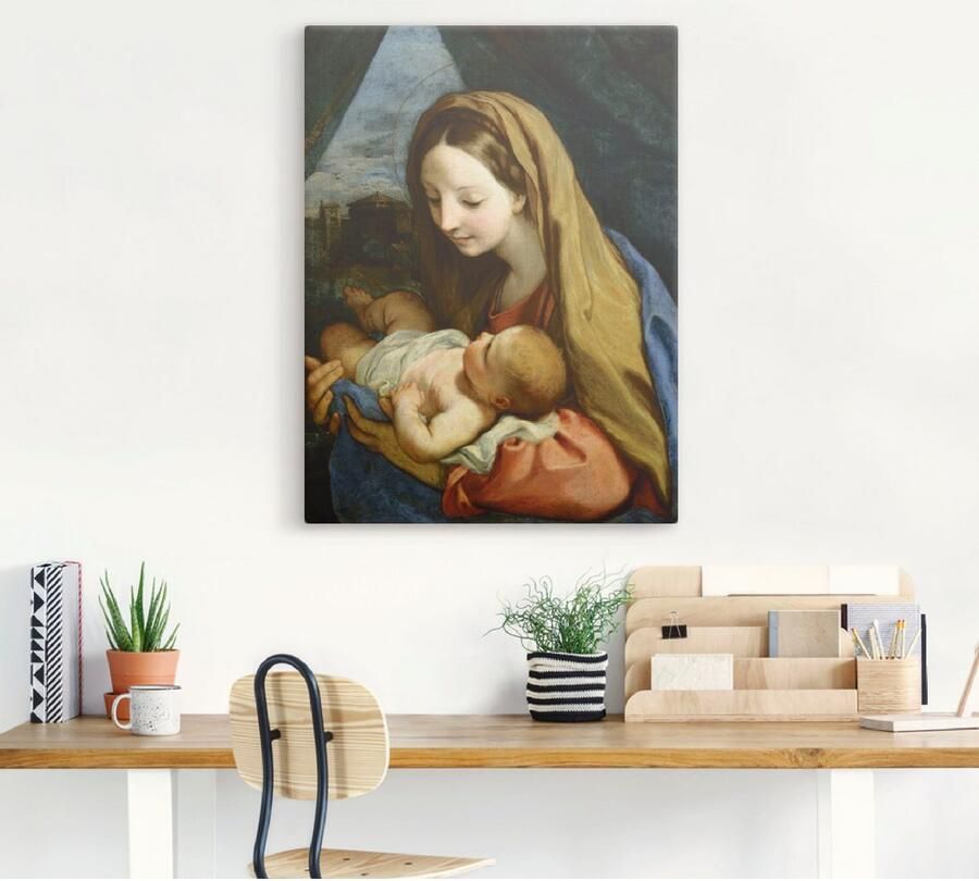 Artland Artprint op linnen Maria met het kind. Omstreeks 1660 - Foto 3