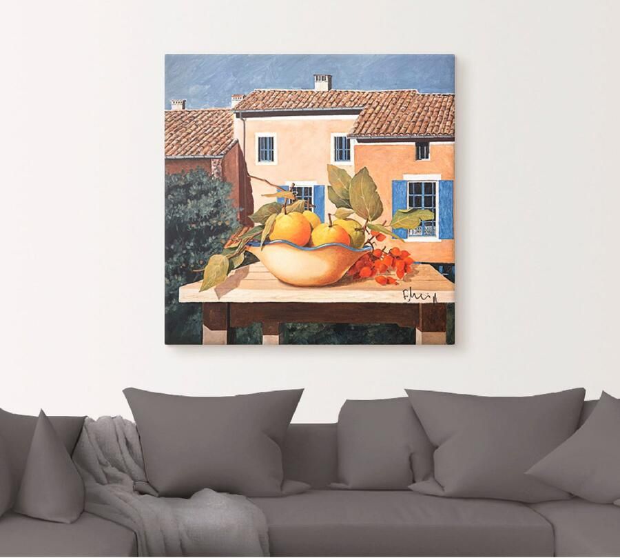 Artland Artprint op linnen Mediterraan wonen gespannen op een spieraam - Foto 4