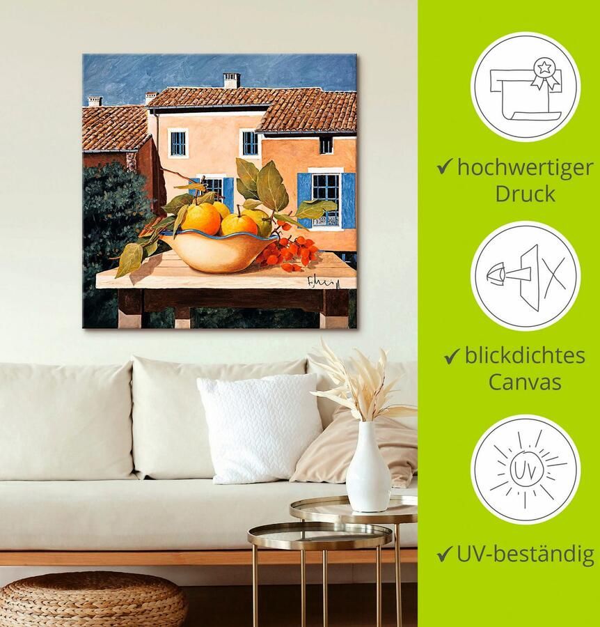 Artland Artprint op linnen Mediterraan wonen gespannen op een spieraam - Foto 2