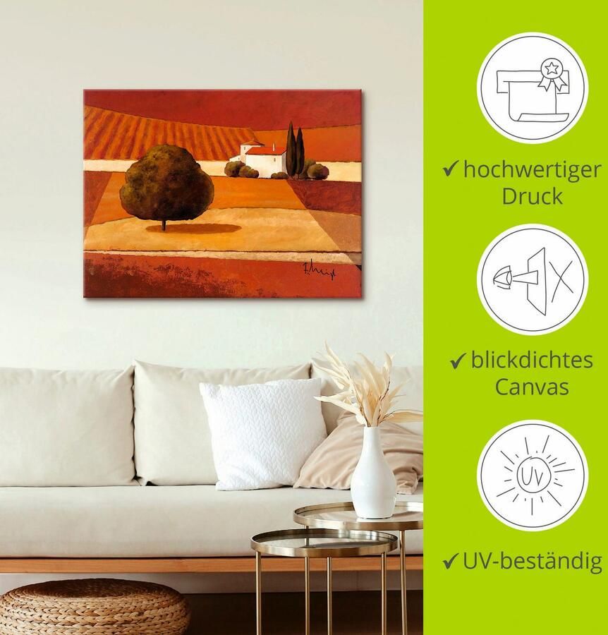 Artland Artprint op linnen Mediterrane korenvelden III - Foto 2