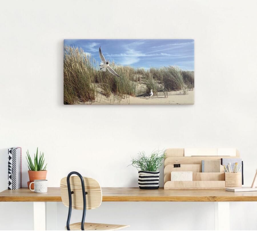 Artland Artprint op linnen Meeuw en stern in duinlandschap - Foto 3