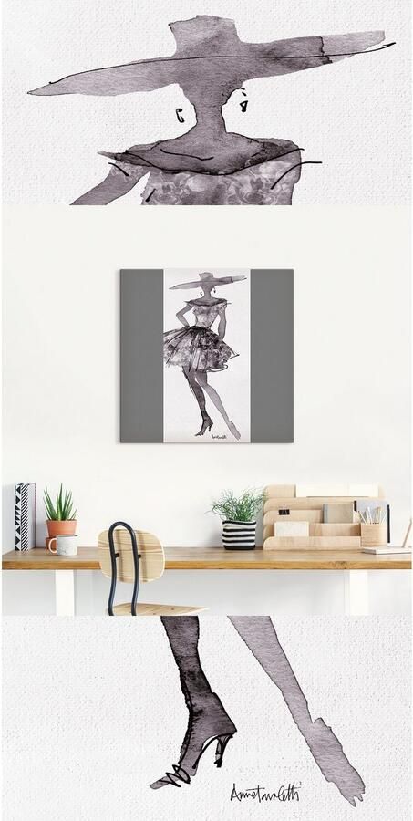 Artland Artprint op linnen Mode schetsboek V - Foto 6