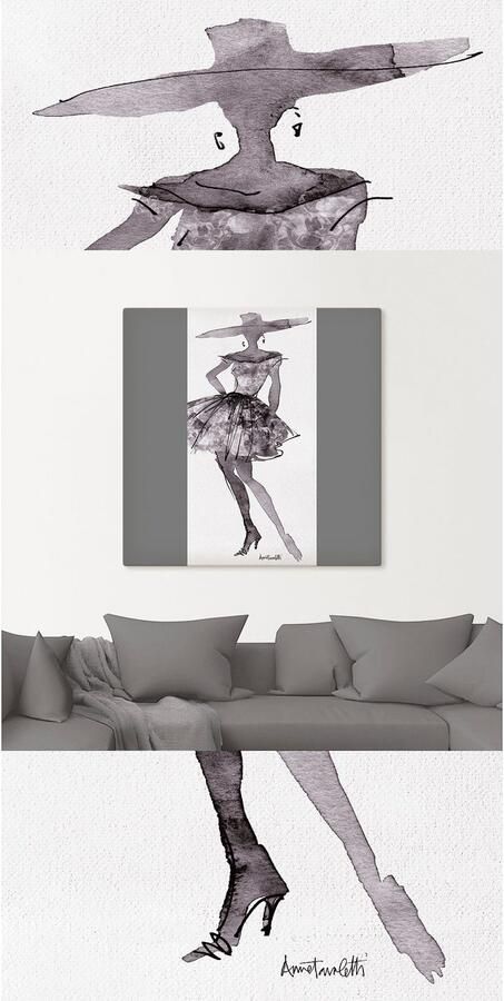 Artland Artprint op linnen Mode schetsboek V - Foto 7