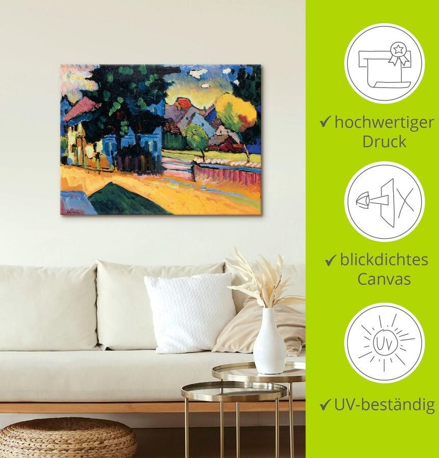 Artland Artprint op linnen Murnau studie tot landschap met huis - Foto 2