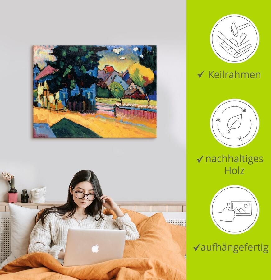 Artland Artprint op linnen Murnau studie tot landschap met huis