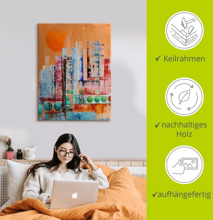 Artland Artprint op linnen New York abstract I gespannen op een spieraam