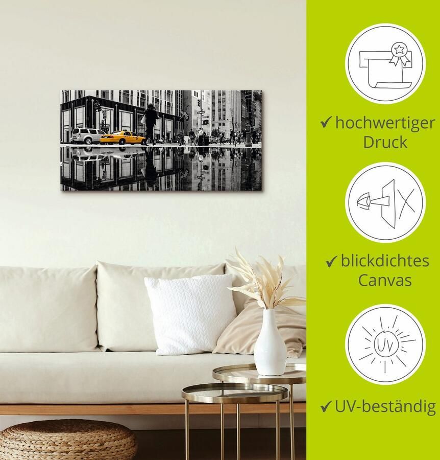 Artland Artprint op linnen New Yorkse straat gespannen op een spieraam - Foto 3