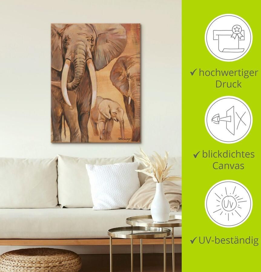 Artland Artprint op linnen Olifanten I - Foto 4