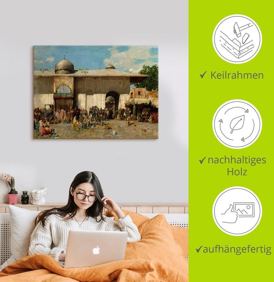 Artland Artprint op linnen Oriëntaalse markt. 1884 gespannen op een spieraam