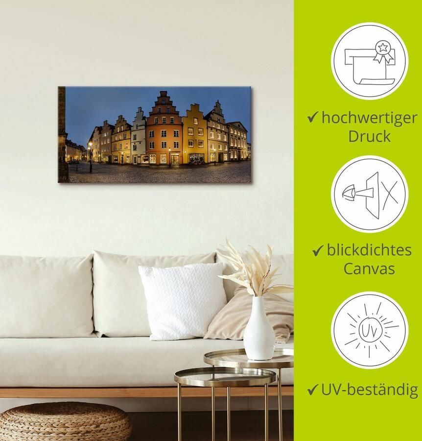 Artland Artprint op linnen Oude binnenstad Osnabrück - Foto 3