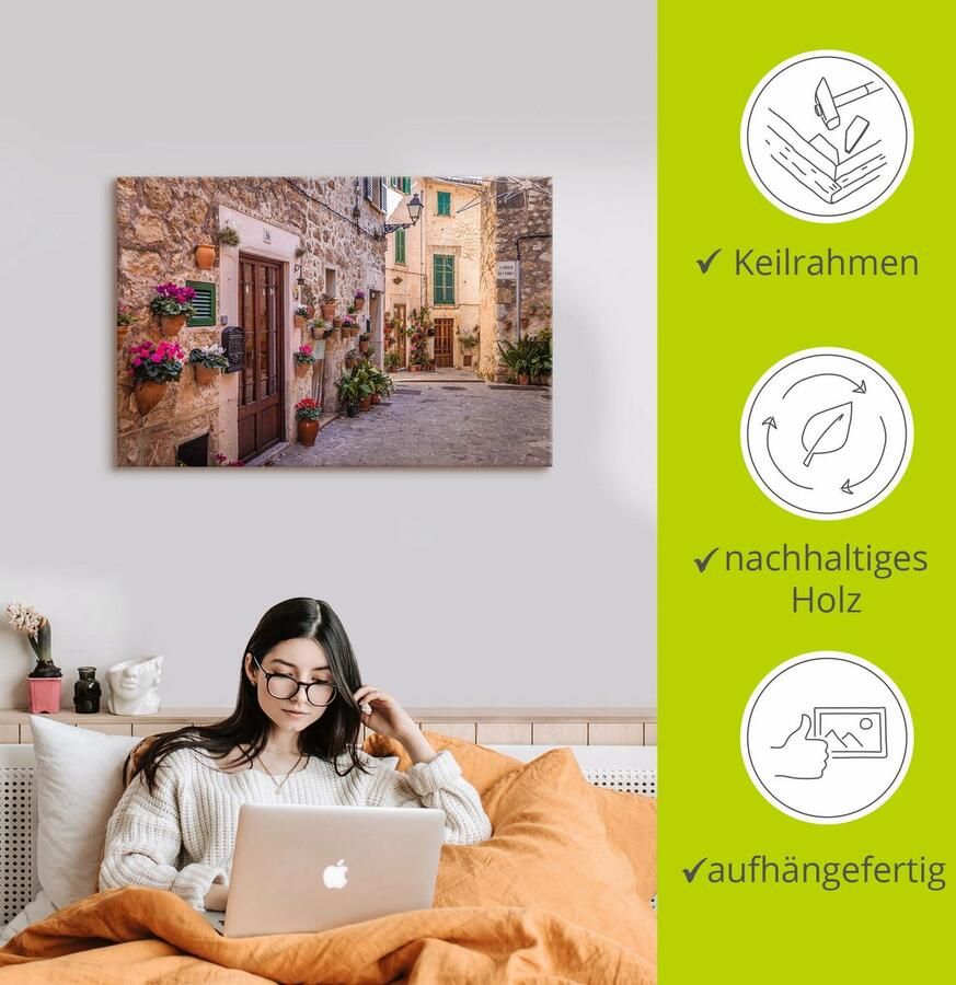 Artland Artprint op linnen Oude stadsgang in Valldemossa II - Foto 3