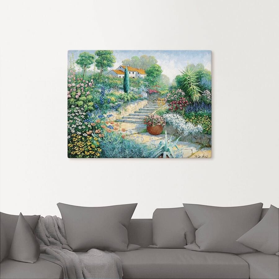 Artland Artprint op linnen Overal bloemen gespannen op een spieraam