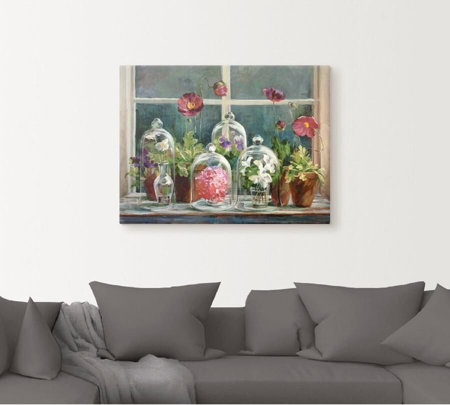 Artland Artprint op linnen Paars klaprozencollectie bij het raam - Foto 4