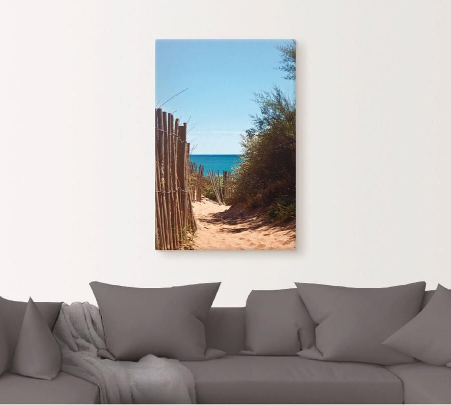 Artland Artprint op linnen Pad naar het strand van Serignan Plage - Foto 4