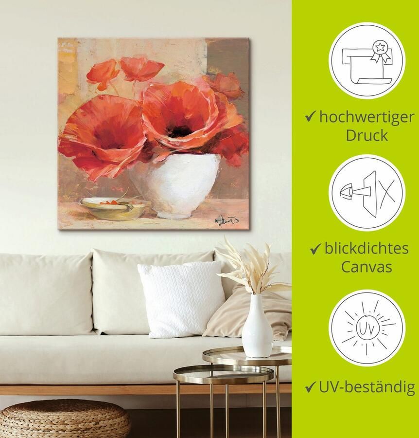 Artland Artprint op linnen Papaver II - Foto 4