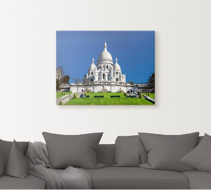 Artland Artprint op linnen Parijs Sacre Coeur gespannen op een spieraam - Foto 3