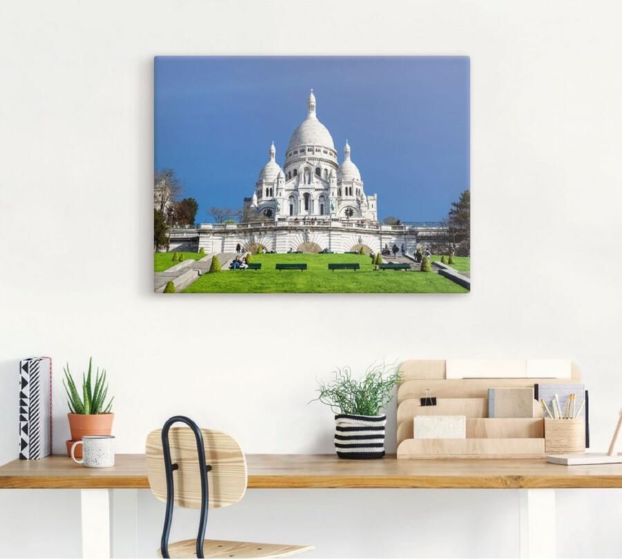 Artland Artprint op linnen Parijs Sacre Coeur gespannen op een spieraam - Foto 4