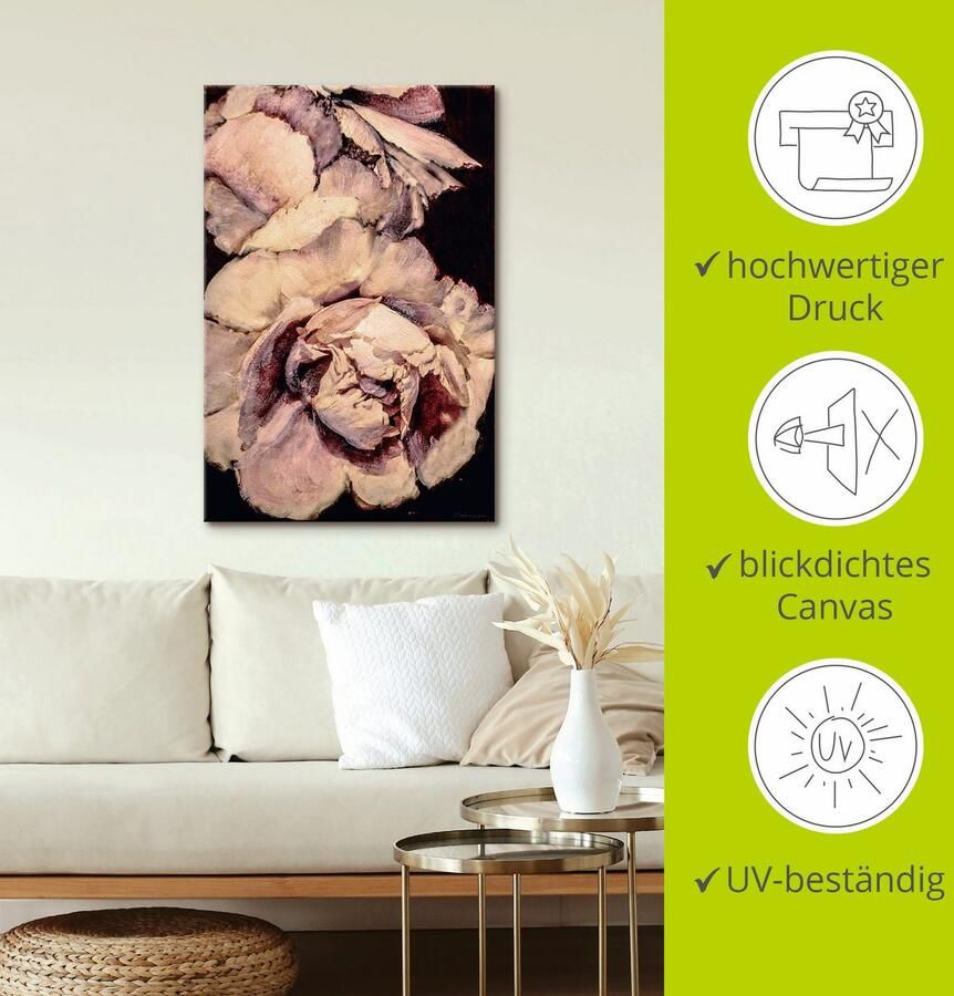 Artland Artprint op linnen Pioenroos III gespannen op een spieraam - Foto 2