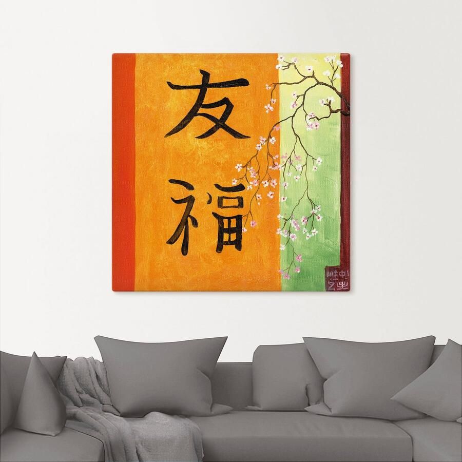 Artland Artprint op linnen Plezier geluk gespannen op een spieraam