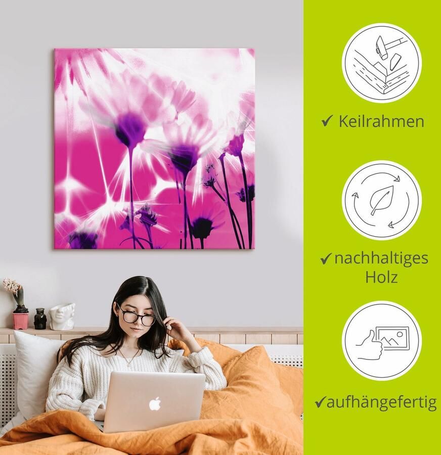 Artland Artprint op linnen Pluizenbol abstract gespannen op een spieraam